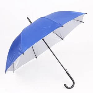 8K Long Plastic Handle Business Straight Umbrella, Silver-Coated Sun-Shading, Logo Printing