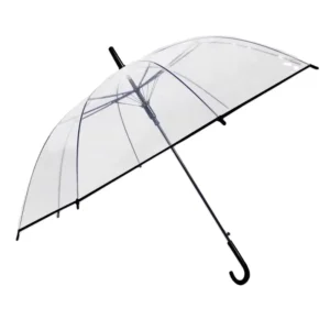 8K Plastic Visible Transparent Umbrella Custom Clear Transparent Umbrella for Party Wedding Umbrella