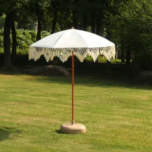 8K-Rib 190T Outdoor Tassel Umbrella with German Beech Frame