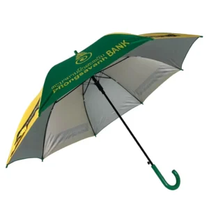 8K Standard Straight UV Protected Yellow and Green Silver Coated Promotional Umbrella