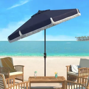 9-Foot Outdoor Garden Beach Umbrella with Tassels