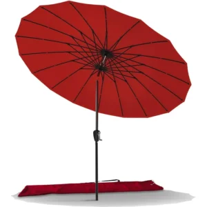 9 Ft Metal Round Patio Market Umbrella with 18 Fiberglass Ribs