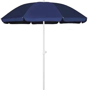 9FT Portable Picnic Outdoor Canopy Sunshade Beach Umbrella with Tilt Function Small Patio Umbrella Blue