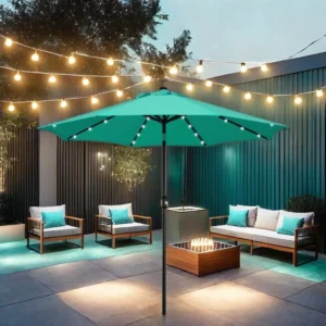9ft Aluminum Patio Umbrella Sunshade Parasol for Cafe Garden Hotel