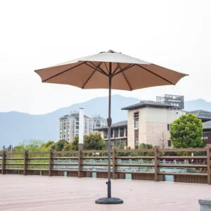 9ft Commercial Polyester Solar Patio Umbrella