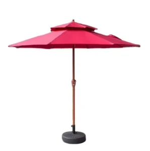 9ft Waterproof Patio Coffee Umbrella for Outdoor Beach and Garden with UV Protection