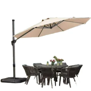 Adjustable Aluminum Frame Patio Umbrella Base 2.7m UV Full Color Printed Outdoor Furniture Garden Hotel Use