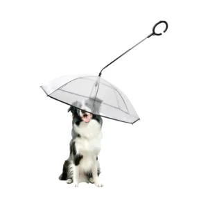 Adjustable Classic Clear Folding Pet Umbrella with C Hook Summer Manual Control for Dry Rain for Travel Wedding