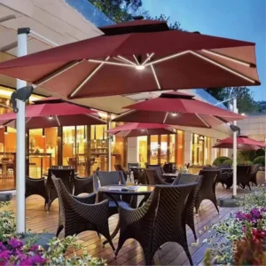 Adjustable Height Aluminum Alloy Waterproof Windproof Outdoor Umbrella for Courtyard Hotel Use
