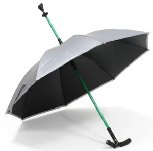 Adjustable Multifunctional Walking Stick with 8K Non-Slip Umbrella Handle, Pongee and Fiberglass Construction
