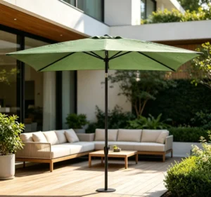 Adjustable Tilt Center Pole Patio Umbrella Outdoor Furniture Parasol Garden Shade Umbrella for Terrace Backyard