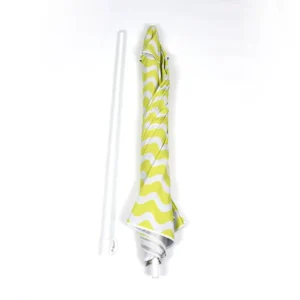 Adjustable Tilt Striped Outdoor Sun Umbrella, Lightweight Folding Beach Umbrella, 8 Ribs, Waterproof, UV50+