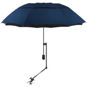 Adjustable Universal Clip Golf Umbrella Sun-Proof with Automatic Open for Beach Chairs Golf Carts Strollers Stands Courtyards