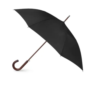 Adult Auto Open Water-Repellent Straight Umbrella with Wood J-Hook Handle and Custom Fabric Color