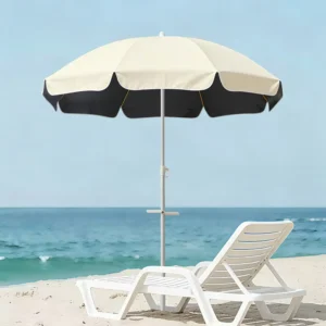 Adults Outdoor Beach Sunscreen Sunshade Umbrella Manual Long-handled Folding Umbrella with Windproof & Rainproof Function