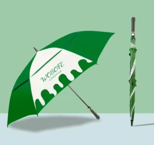Advertising Double-Layer Golf Umbrella with Air Vents and Silver UV Protection