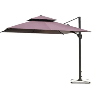 All-Aluminum Alloy Pole Umbrella Base Wind-Resistant Solar-Powered LED Rust-Proof Sun-Proof Outdoor Furniture
