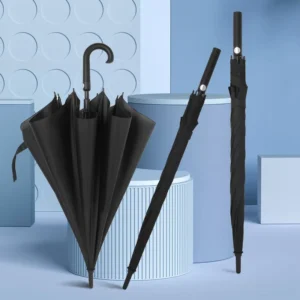 All Fiberglass Constructed Golf Umbrella With Optional Curved Hook or Perforated Straight Handle Custom Brand Logo