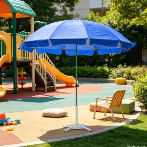 All-Scenario Silver Coated Sun Umbrella 150cm Double Layer UV Protection Wind Resistant Garden Stall Parasol