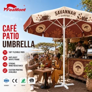 All Weather Fiberglass Beach Umbrella Promotional Umbrella Custom Printed Advertising Umbrella High Strength Ribs