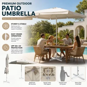 Aluminum 2m 2.5m Radius 360 Degree Tilt Cantilever Commercial Dining Patio Umbrella for Outdoor Use