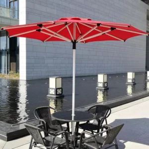 Aluminum Alloy Center-Pole Sunshade Umbrella for Outdoor Landscaping, Hotels and Terraces, 3000mm Waterproof Breathable