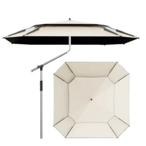 Aluminum Alloy Fishing Umbrella 2.0M 2.6M Rectangular Sunshade Portable Outdoor Camping Beach UV Windproof Foldable