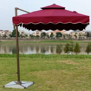 Aluminum Alloy Frame Rotatable Sunshade Umbrella for Courtyard, Beach, and Patio, 2.5×2.5m or 3x3m