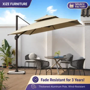 Aluminum Alloy Windproof Rustproof Adjustable Outdoor Patio Umbrella for Garden Beach and Camping