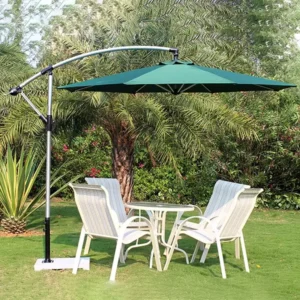 Aluminum Banana Umbrella 9 FT Diameter Waterproof UV-Proof Outdoor Garden Parasol
