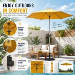 Aluminum Cantilever Roman Umbrella Manual Control Heavy Duty For Outdoor Restaurants Patios Farmhouse Porch