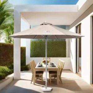 Aluminum Center Pole Garden Patio Beach Umbrella with Bases