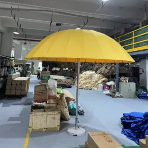 Aluminum Center-Pole Outdoor Patio Umbrella with 24 Fiberglass Ribs Rainproof Commercial Use