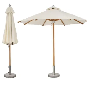 Aluminum Center Pole Waterproof Foldable Patio Umbrella with Custom Printing for Outdoor Courtyard Use