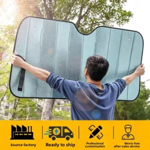 Aluminum Foil Car Windshield Sunshade Thickened Five-Layer Bubble-Insulated UV-Proof Foldable Car Sun Shield