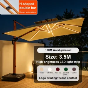 Aluminum Foldable Outdoor Sun Umbrella Waterproof UV Protection for Garden Furniture