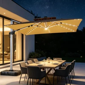 Aluminum Foldable Waterproof UV Protection Garden Umbrella Set 3.5M for Courtyard Hotel and Beach