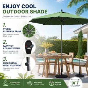 Aluminum Frame Roman Parasol With Lamp Heavy Duty Cantilever For Outdoor Restaurants Patios Resort Garden Patio