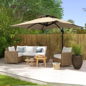 Aluminum Garden Parasol Large Patio Umbrella for Restaurants Beaches Courtyards Halls
