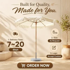 Aluminum Outdoor Parasol Anti-UV Sunshade Umbrella for Commercial Hotels Pools Beaches Restaurants and Water Parks