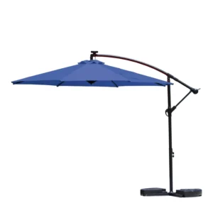 Aluminum Outdoor Square Roma Banana Cantilever Umbrella with LED Light