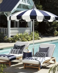 Aluminum Pagoda Center Pole Patio Umbrella with Stand for Beach, Hotels, Cafes, and Restaurants