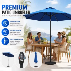Aluminum Roman Parasol LED-Lit Square Garden Umbrella for Outdoor Restaurants, Patios, Wedding Venues, Lawns