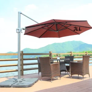 Aluminum Rotate and Tilt Banana Cantilever Patio Parasol Umbrella