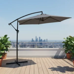 Aluminum UV-Protected Parasol Waterproof Outdoor Sun Shade for Patio Garden Beach and Hotels