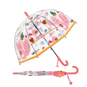 Animal Cartoon Straight Umbrella for Children, Whistle, Manual Opening, Custom Logo