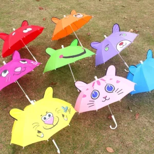 Animation Umbrella Long Handle 3d Ear Modeling Cute Cartoon Children Umbrella Mini Dance Kids Umbrella for Girls and Boys