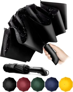 Anti-Storm Compact Automatic Folding Reverse Umbrella with 210T Fabric, Coating and 10 Bones