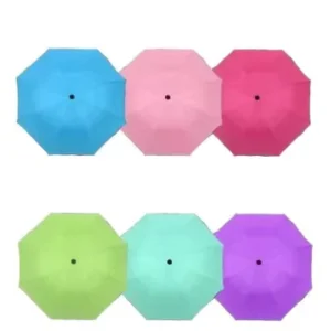 Anti-UV 3-Fold Umbrella with Pouch, Waterproof Sun Umbrella