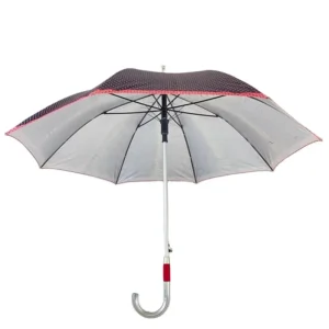 Anti-UV Coated Fabric Semi-Automatic Stick Umbrella with Silver Aluminum Tube Shaft